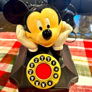 Vintage Mickey Mouse landline phone 90’s AND Mickeybank